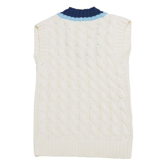 Prada Vest Size 36 Cable Knit V-neck Tilden Knit Vest Made In Italy 20241230 - Picture 2 of 9